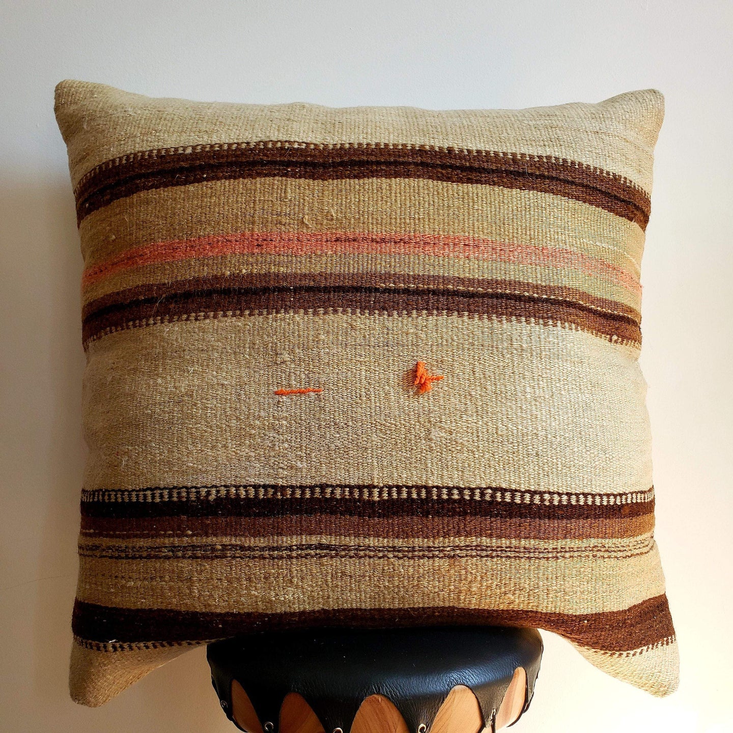 Berber Wool Pillow - Vintage Moroccan Floor Cushion VKFP037