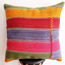 Load image into Gallery viewer, Berber Wool Pillow - Vintage Moroccan Floor Cushion VKFP046
