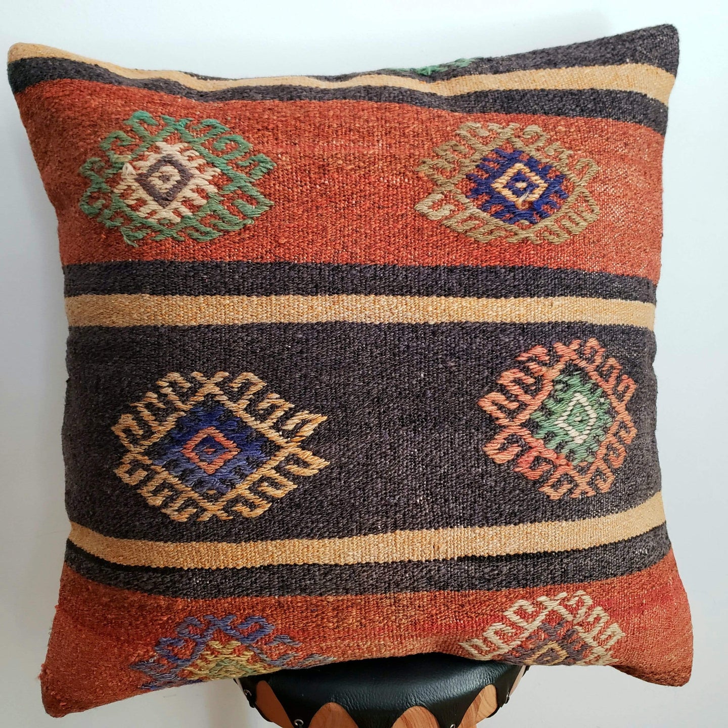 Berber Wool Pillow - Vintage Moroccan Floor Cushion VKFP050