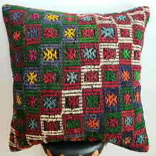 Load image into Gallery viewer, Berber Wool Pillow - Vintage Moroccan Floor Cushion VKFP055
