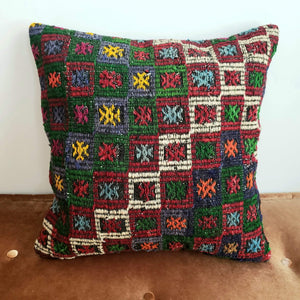 Berber Wool Pillow - Vintage Moroccan Floor Cushion VKFP055