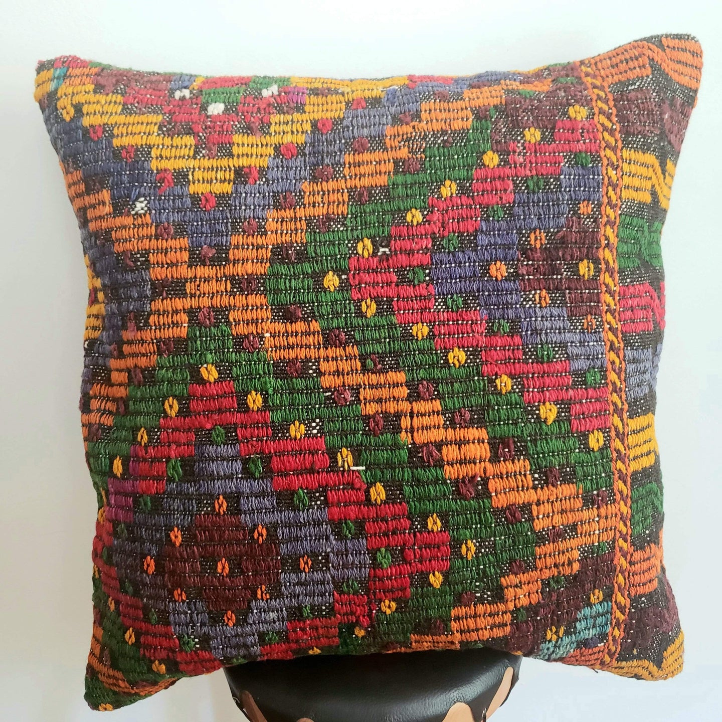 Berber Wool Pillow - Vintage Moroccan Floor Cushion VKFP060