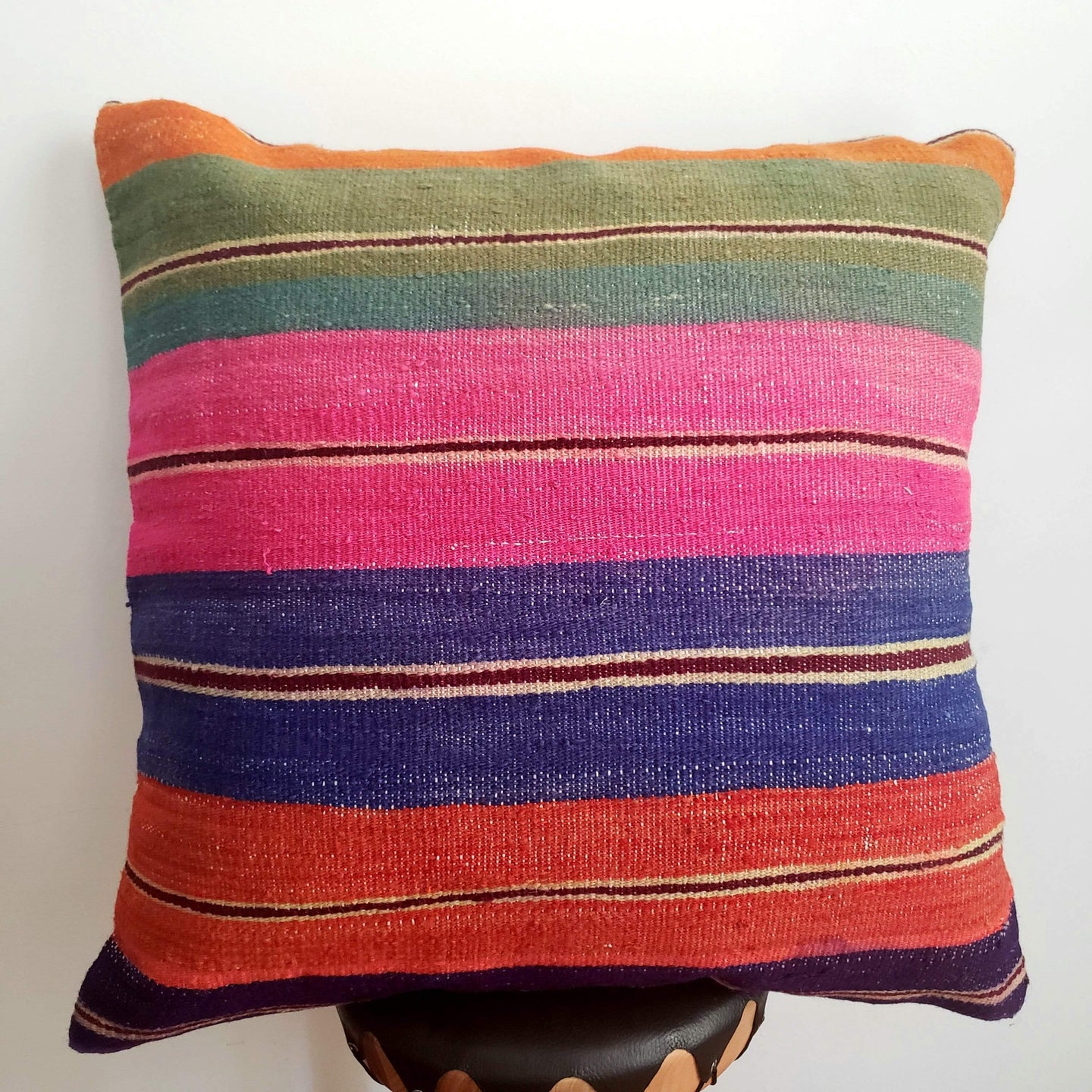 Berber Wool Pillow - Vintage Moroccan Floor Cushion VKFP062