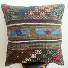 Load image into Gallery viewer, Berber Wool Pillow - Vintage Moroccan Floor Cushion VKFP064
