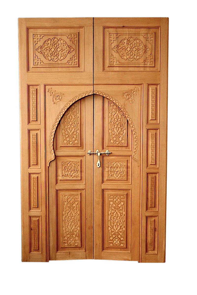 Moroccan Hand Carved Cedar Wood Door