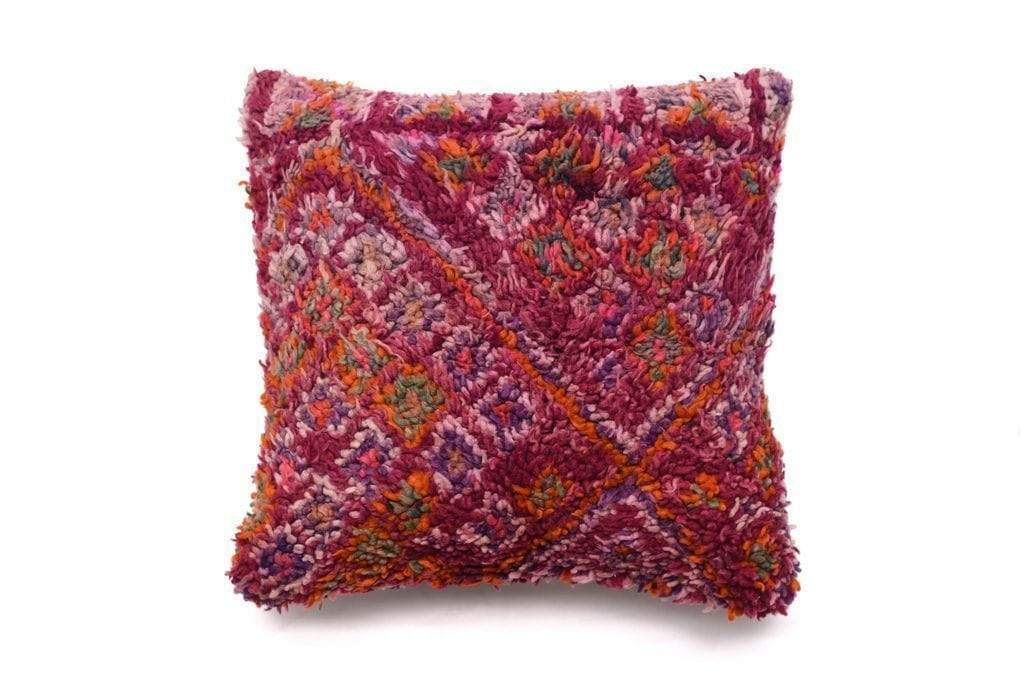 Berber Wool Pillow, Vintage Moroccan Cushion